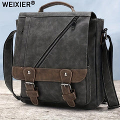 WEIXIER Men's Single Satchel Bag Large Capacity Waterproof Leather Bag