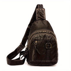 Vintage Denim Pattern Sling Bag Women's Chest & Waist Bag