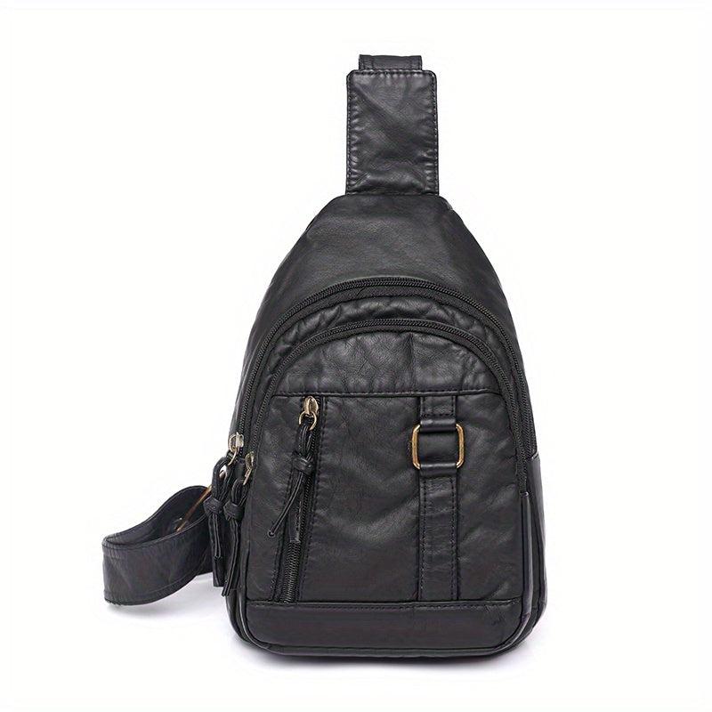 Vintage Denim Pattern Sling Bag Women's Chest & Waist Bag