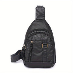 Vintage Denim Pattern Sling Bag Women's Chest & Waist Bag
