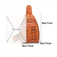 Vintage Denim Pattern Sling Bag Women's Chest & Waist Bag