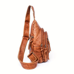 Vintage Denim Pattern Sling Bag Women's Chest & Waist Bag