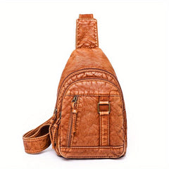 Vintage Denim Pattern Sling Bag Women's Chest & Waist Bag