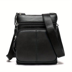 Men's Vintage Leather Messenger Bag Cowhide Crossbody Bag Cell Phone Purse