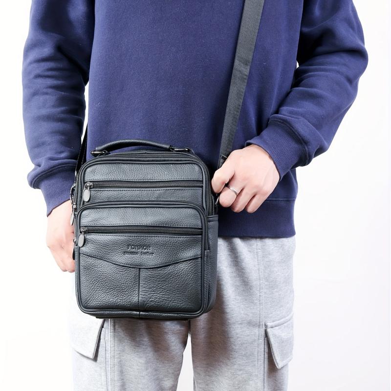 Men's Business Leather Shoulder Bag Crossbody Bag