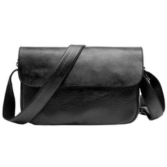 Men's Leather Shoulder Bag Crossbody Street Style Messenger Flap Handbag