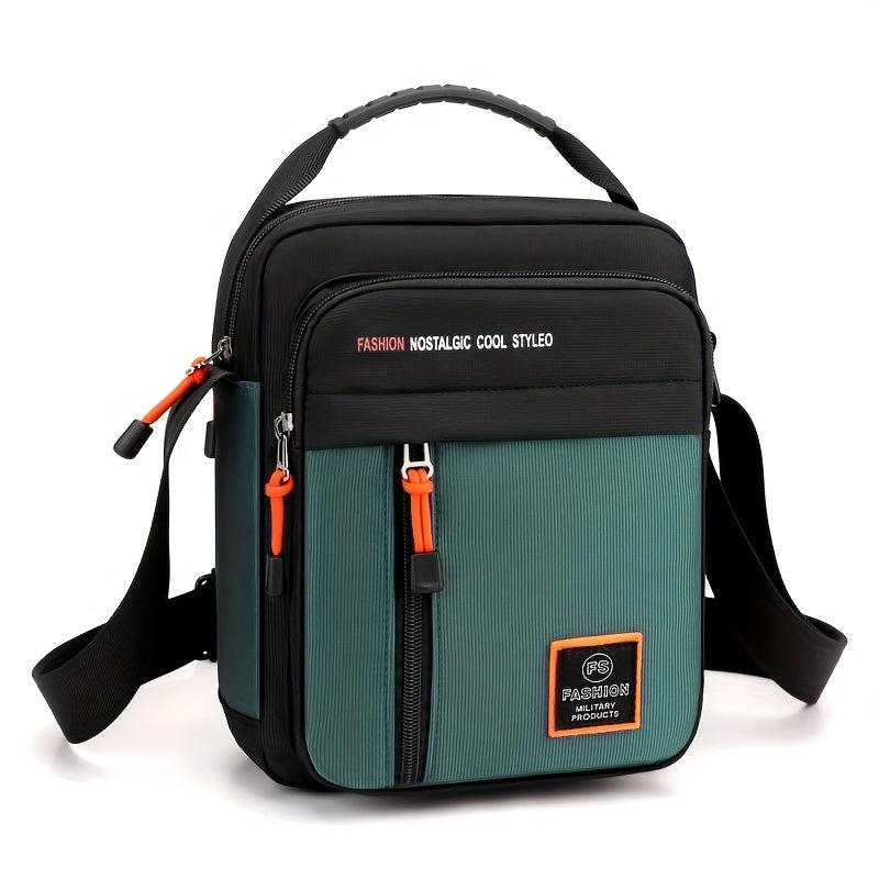 Men's Shoulder Bag Casual Nylon Crossbody Travel Backpack Messenger Bag