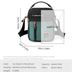 Men's Shoulder Bag Casual Nylon Crossbody Travel Backpack Messenger Bag