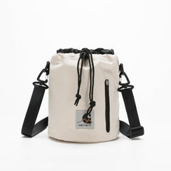 Men's Casual Sling Bag Large Capacity Drawstring Crossbody Bag