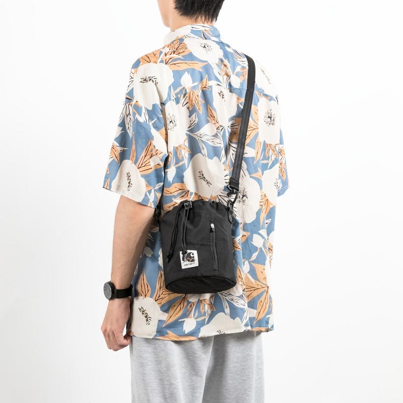 Men's Casual Sling Bag Large Capacity Drawstring Crossbody Bag