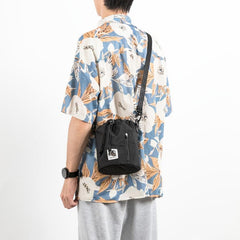 Men's Casual Sling Bag Large Capacity Drawstring Crossbody Bag