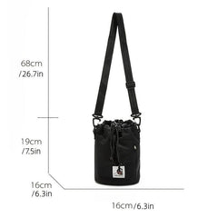 Men's Casual Sling Bag Large Capacity Drawstring Crossbody Bag
