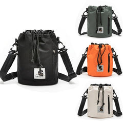 Men's Casual Sling Bag Large Capacity Drawstring Crossbody Bag