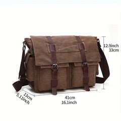 Men's Canvas Crossbody Messenger Bag Vintage Shoulder Large Capacity Travel Bag