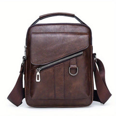 Men's Leather Crossbody Bag Vintage Diagonal Shoulder Bag