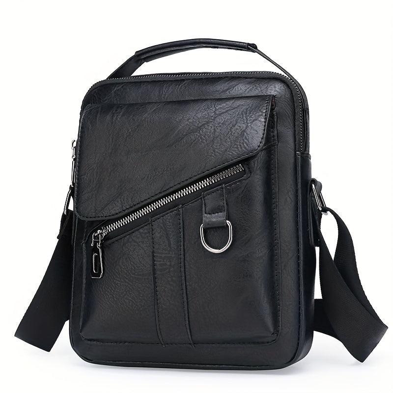 Men's Leather Crossbody Bag Vintage Diagonal Shoulder Bag