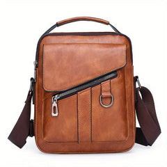 Men's Leather Crossbody Bag Vintage Diagonal Shoulder Bag