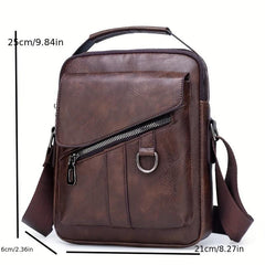 Men's Leather Crossbody Bag Vintage Diagonal Shoulder Bag
