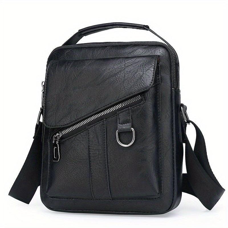 Men's Leather Crossbody Bag Vintage Diagonal Shoulder Bag