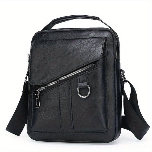 Men's Leather Crossbody Bag Vintage Diagonal Shoulder Bag