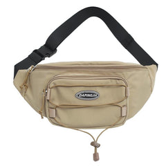 Letter Patch Decor Fanny Pack Zipper Crossbody Bag Waist Purse