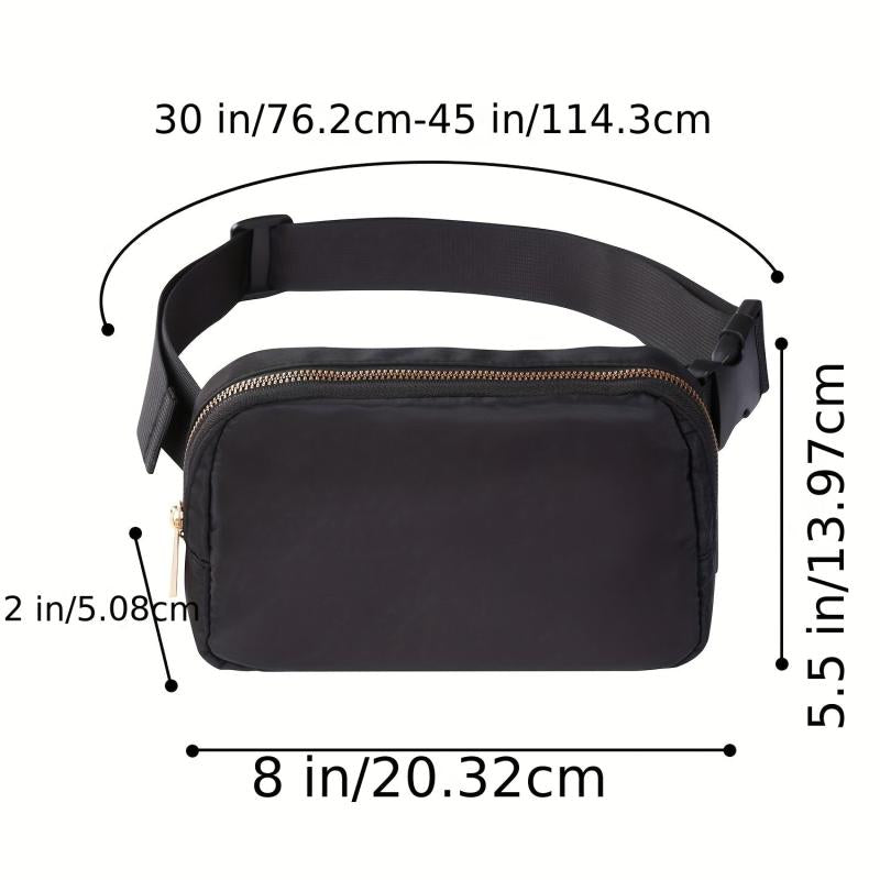 Waterproof Travel Fanny Pack Nylon Crossbody Bag, Adjustable Strap