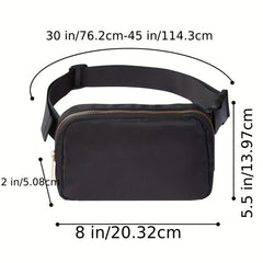 Waterproof Travel Fanny Pack Nylon Crossbody Bag, Adjustable Strap