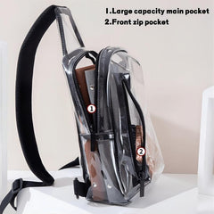 Clear Sling Bag USB Charging Stadium Approved Chest Bag Crossbody Bag