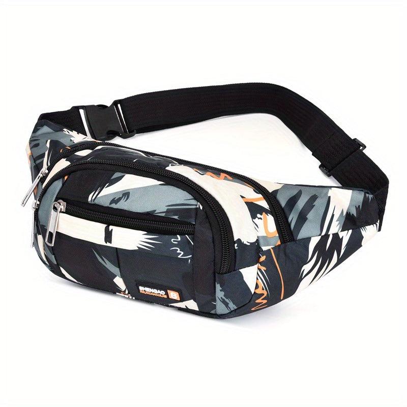 Geometric Pattern Waist Bag Casual Sports Running Storage Bag