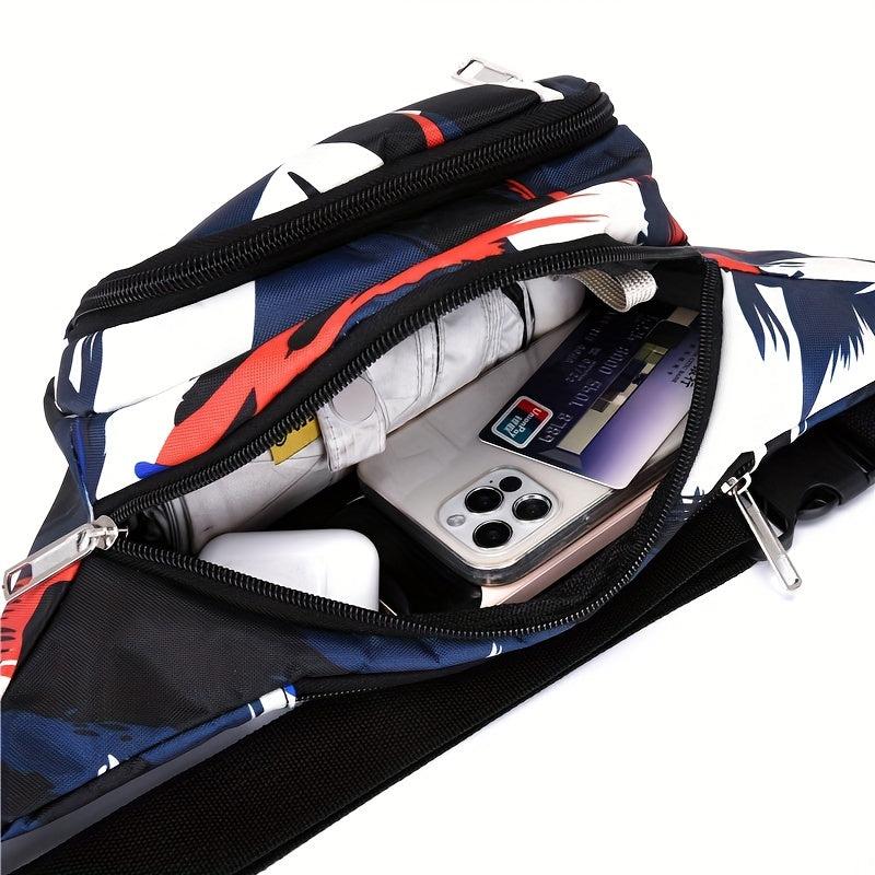 Geometric Pattern Waist Bag Casual Sports Running Storage Bag
