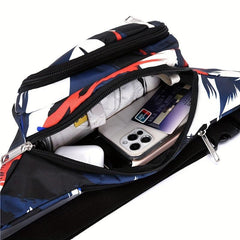 Geometric Pattern Waist Bag Casual Sports Running Storage Bag