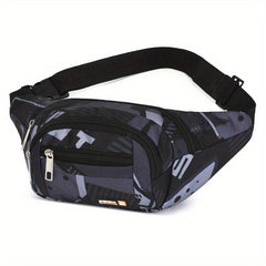 Geometric Pattern Waist Bag Casual Sports Running Storage Bag