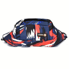 Geometric Pattern Waist Bag Casual Sports Running Storage Bag