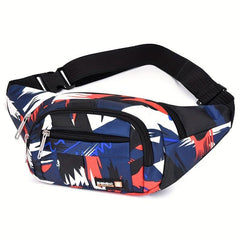 Geometric Pattern Waist Bag Casual Sports Running Storage Bag