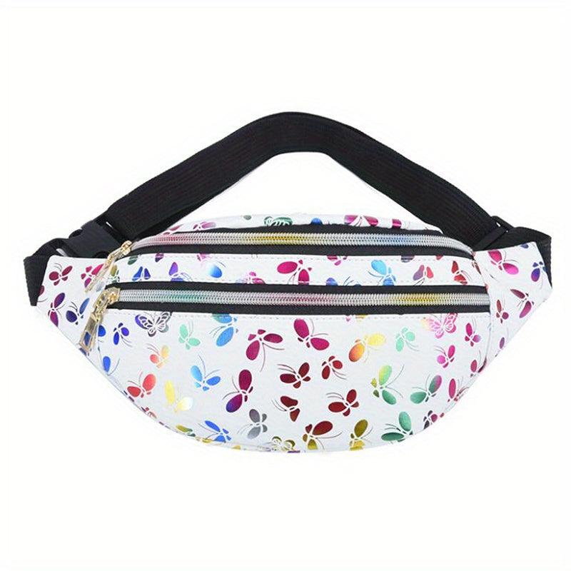 Colorful Laser Butterfly Waist Bag Crossbody Bag