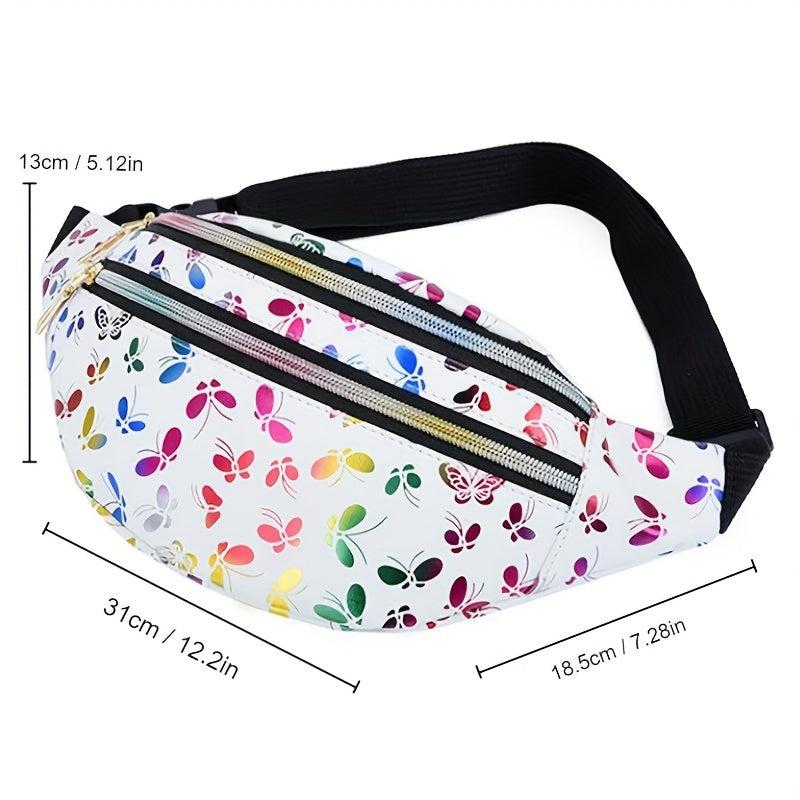 Colorful Laser Butterfly Waist Bag Crossbody Bag