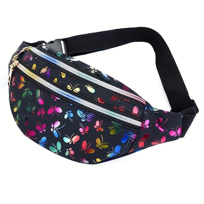 Colorful Laser Butterfly Waist Bag Crossbody Bag