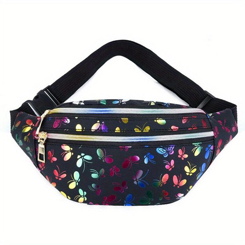 Colorful Laser Butterfly Waist Bag Crossbody Bag