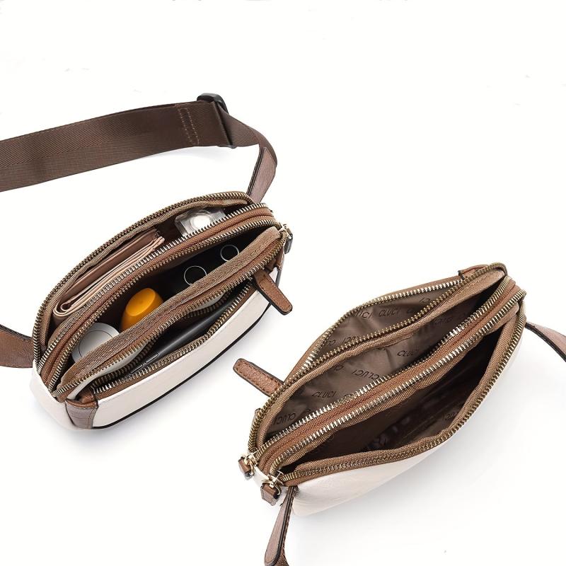 Colorblock Waist Bag Zipper Belt Bag for Women - Outdoor Purse