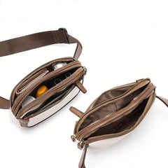 Colorblock Waist Bag Zipper Belt Bag for Women - Outdoor Purse