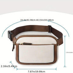 Colorblock Waist Bag Zipper Belt Bag for Women - Outdoor Purse