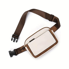 Colorblock Waist Bag Zipper Belt Bag for Women - Outdoor Purse