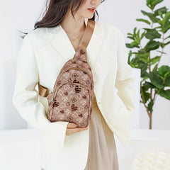 Cherry Print Nylon Sling Crossbody Bag Women's Chest Bag