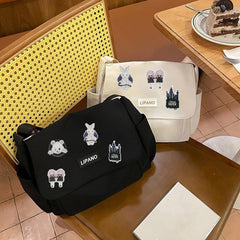 Men's Nylon Shoulder Bag Large Capacity Crossbody Bag for Sports Travel