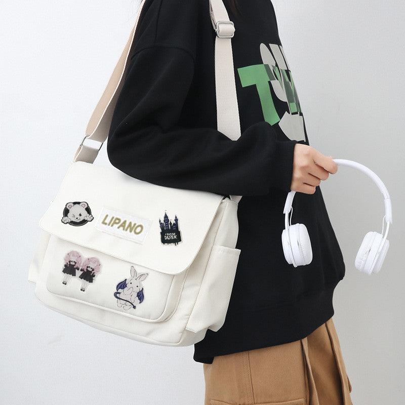Men's Nylon Shoulder Bag Large Capacity Crossbody Bag for Sports Travel