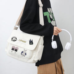 Men's Nylon Shoulder Bag Large Capacity Crossbody Bag for Sports Travel