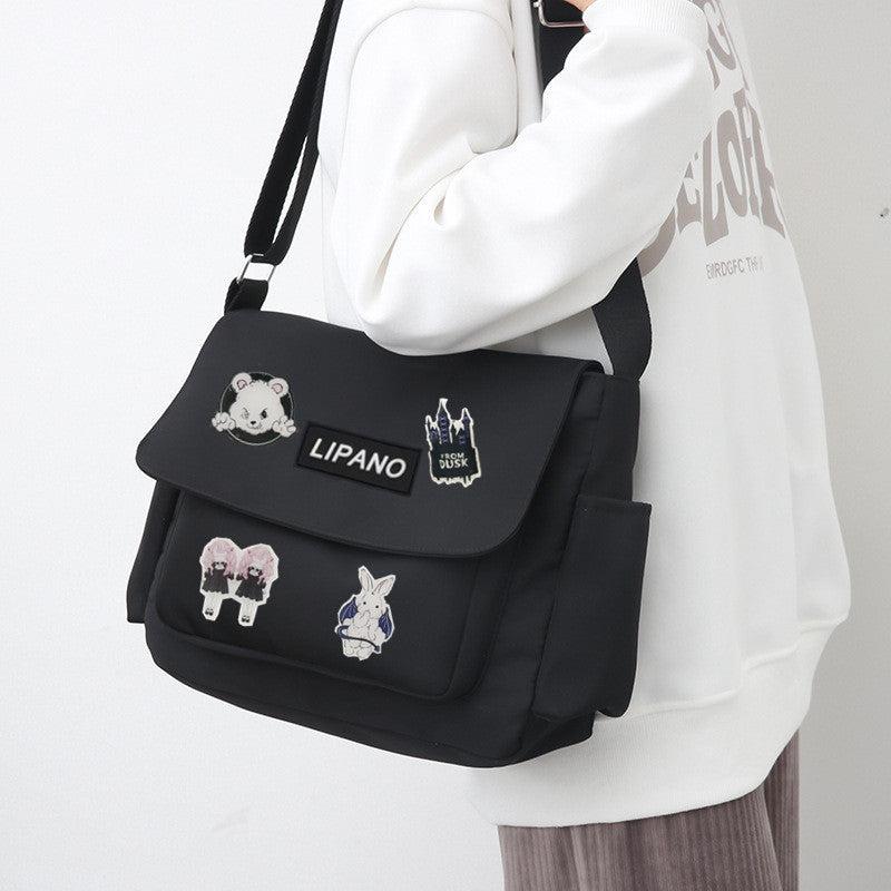 Men's Nylon Shoulder Bag Large Capacity Crossbody Bag for Sports Travel