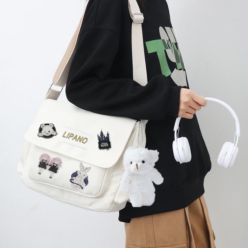 Men's Nylon Shoulder Bag Large Capacity Crossbody Bag for Sports Travel