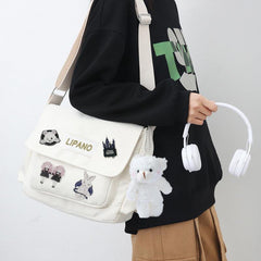 Men's Nylon Shoulder Bag Large Capacity Crossbody Bag for Sports Travel