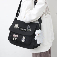 Men's Nylon Shoulder Bag Large Capacity Crossbody Bag for Sports Travel